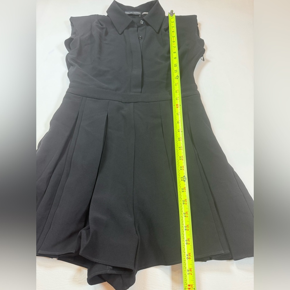 Nordstrom English Factory pleated romper black womens small sleeveless (bin W) - Picture 8 of 15